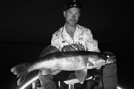 Boat fishing for Zander In Sweden