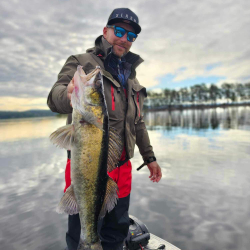 Boat fishing for Zander In Sweden