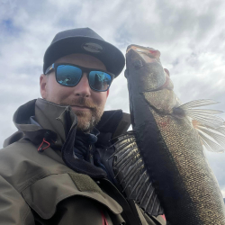 Boat fishing for Zander In Sweden