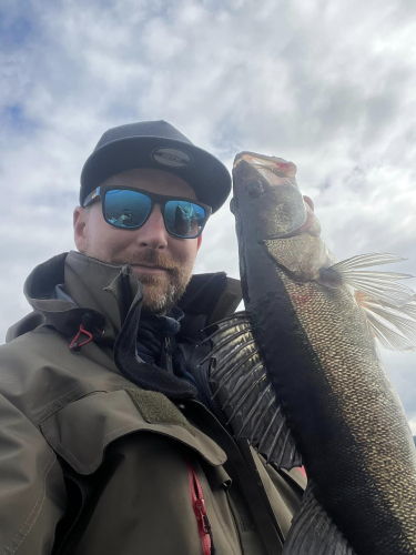 Boat fishing for Zander In Sweden