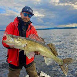 Boat fishing for Zander In Sweden